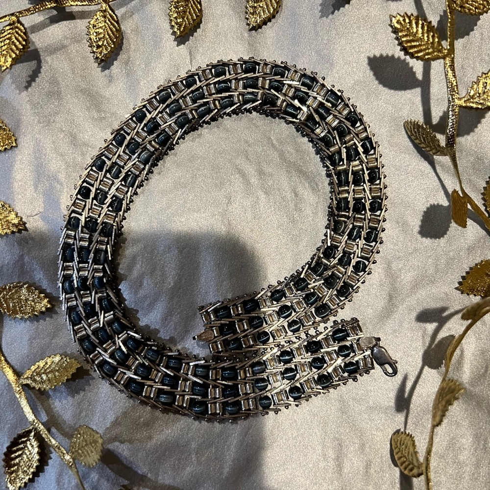Just in- vintage sterling silver necklace with cat eye